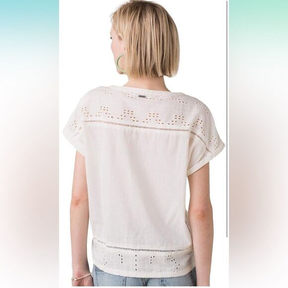 prAna Women's Keelie Top, Soft White, size Small. - Picture 3 of 11